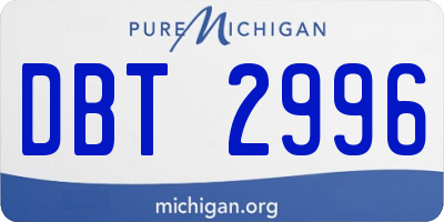 MI license plate DBT2996
