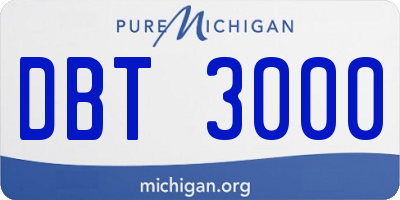 MI license plate DBT3000