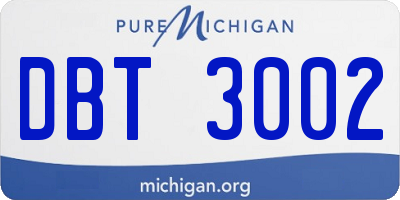 MI license plate DBT3002
