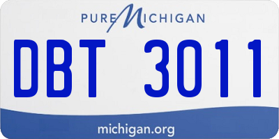MI license plate DBT3011