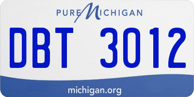 MI license plate DBT3012