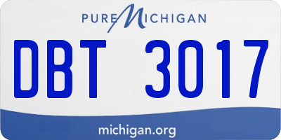 MI license plate DBT3017