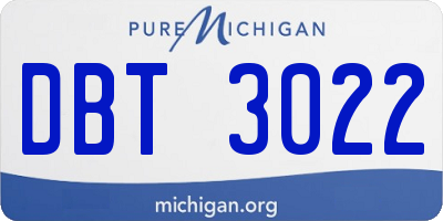 MI license plate DBT3022