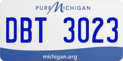 MI license plate DBT3023