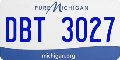 MI license plate DBT3027