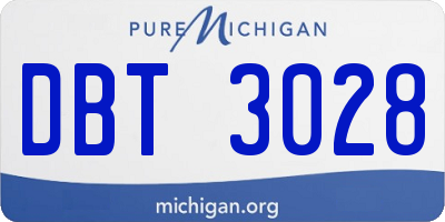 MI license plate DBT3028