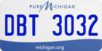 MI license plate DBT3032