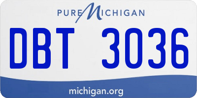 MI license plate DBT3036