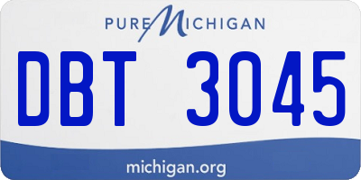 MI license plate DBT3045