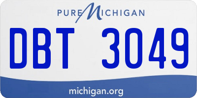 MI license plate DBT3049