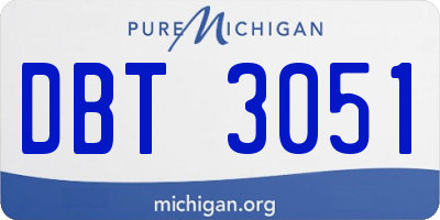 MI license plate DBT3051