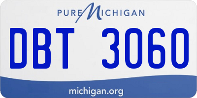 MI license plate DBT3060