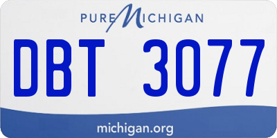 MI license plate DBT3077