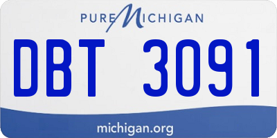 MI license plate DBT3091