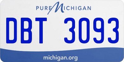 MI license plate DBT3093