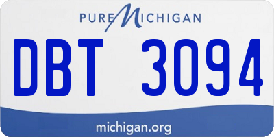 MI license plate DBT3094