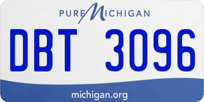 MI license plate DBT3096