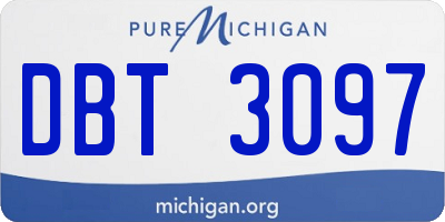 MI license plate DBT3097