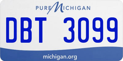 MI license plate DBT3099