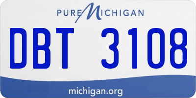 MI license plate DBT3108