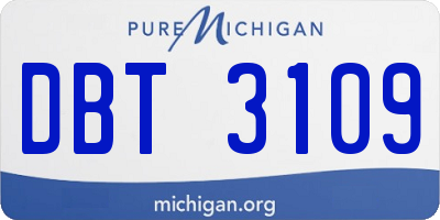MI license plate DBT3109