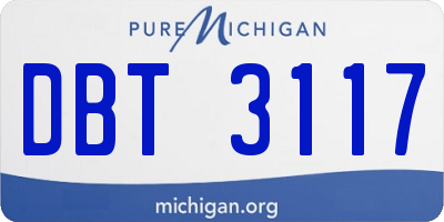 MI license plate DBT3117