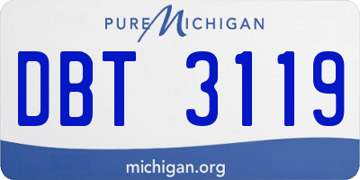MI license plate DBT3119