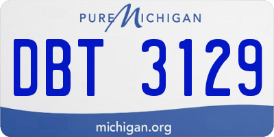 MI license plate DBT3129