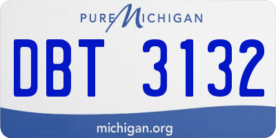 MI license plate DBT3132