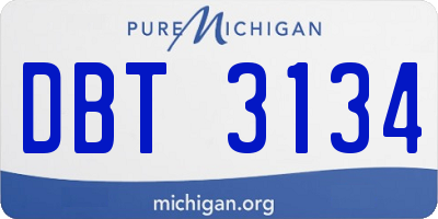 MI license plate DBT3134