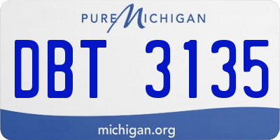 MI license plate DBT3135