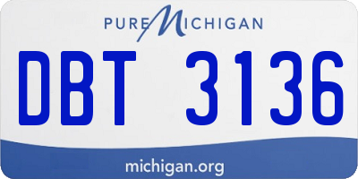 MI license plate DBT3136
