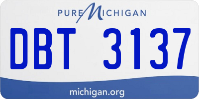 MI license plate DBT3137