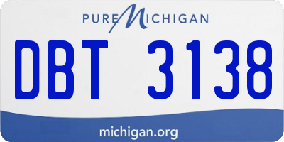 MI license plate DBT3138