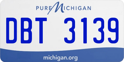MI license plate DBT3139