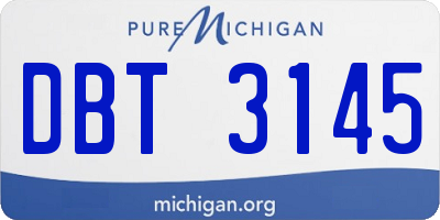 MI license plate DBT3145