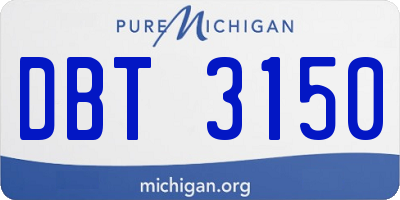 MI license plate DBT3150