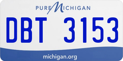 MI license plate DBT3153