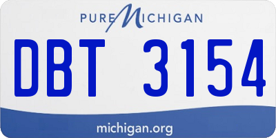 MI license plate DBT3154