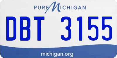 MI license plate DBT3155