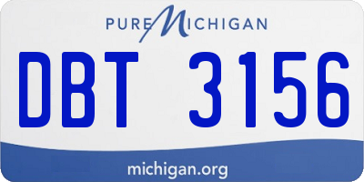 MI license plate DBT3156