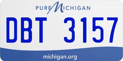 MI license plate DBT3157