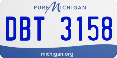 MI license plate DBT3158