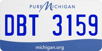MI license plate DBT3159