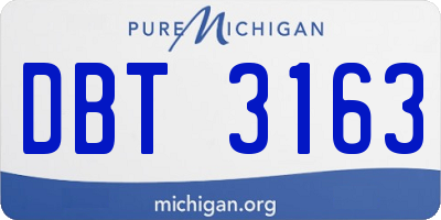 MI license plate DBT3163