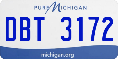 MI license plate DBT3172