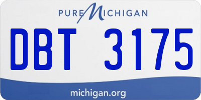 MI license plate DBT3175