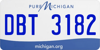 MI license plate DBT3182