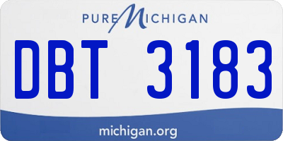 MI license plate DBT3183