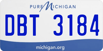 MI license plate DBT3184